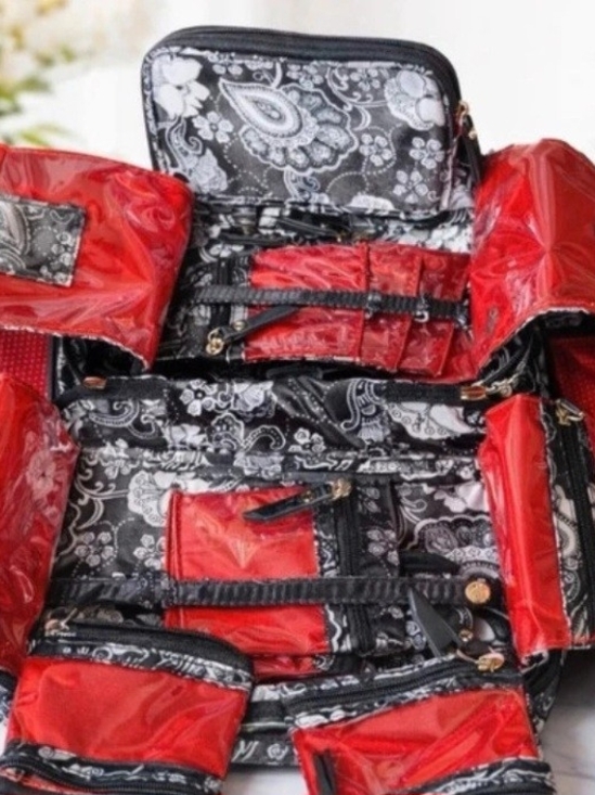 Source Unknown Handbags - Source Unknown Red and Black Paisley Travel Organizer Set